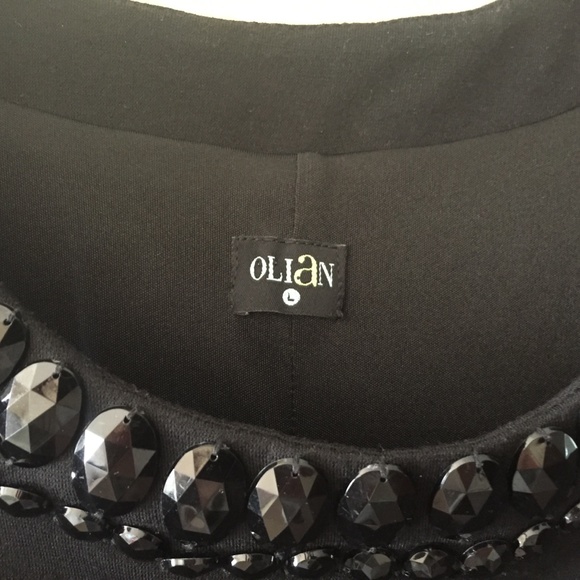 Olian Maternity Black Jeweled Boatneck 3/4 Sleeve, Size L - Picture 3 of 3